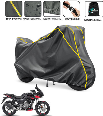 AUTOBIRSA Waterproof Two Wheeler Cover for Bajaj(Pulsar 220F, Grey)