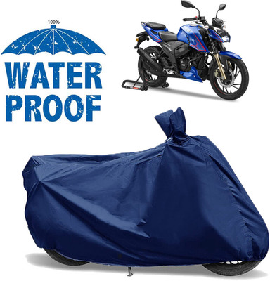 OliverX Waterproof Two Wheeler Cover for TVS(Apache RTR 200 Fi E100, Blue)