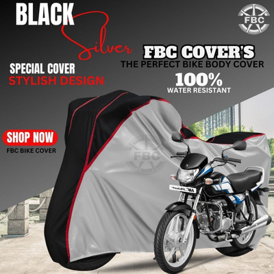FBC Waterproof Two Wheeler Cover for Hero(HF Deluxe, Silver, Multicolor)