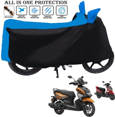 AutoGalaxy Waterproof Two Wheeler Cover for Yamaha(Ray ZR BS6, Black, Blue)