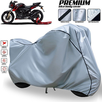 xodi Waterproof Two Wheeler Cover for TVS(Apache RTR 200, Silver, Black)