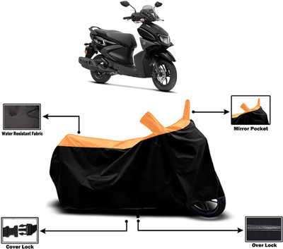 Amexride Two Wheeler Cover for Yamaha(Ray-ZR 125FI BS6, Orange)