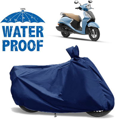 AutoGalaxy Waterproof Two Wheeler Cover for Yamaha(Fascino 125 FI, Blue)