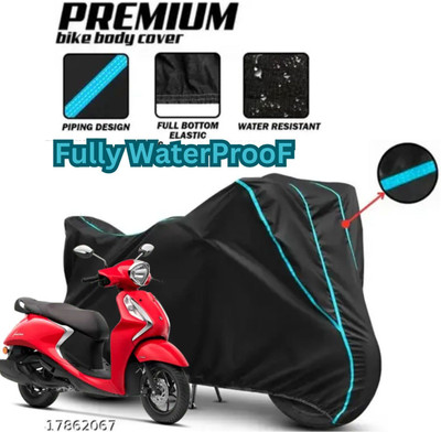 Shiv Kanha Waterproof Two Wheeler Cover for Yamaha(Fascino, Black)