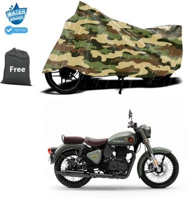 PAGORA Waterproof Two Wheeler Cover for Royal Enfield(Classic 350 Signals, Yellow)