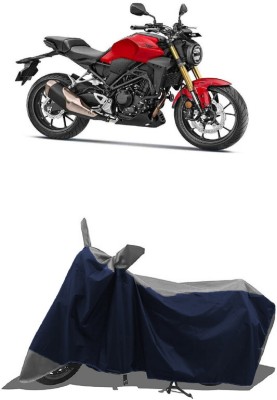 SUGASHRI Waterproof Two Wheeler Cover for Honda(CBR300R BS6, Grey, Blue)