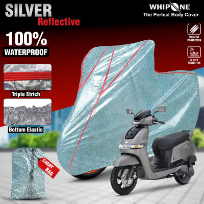 Whipone Waterproof Two Wheeler Cover for TVS(iQube, Silver)