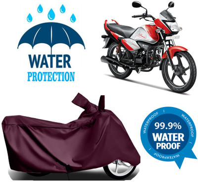 Mdstar Waterproof Two Wheeler Cover for Hero(Splendor I Smart, Maroon)