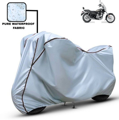 Delphinium Waterproof Two Wheeler Cover for Bajaj(Avenger 220 street, Silver, Black)