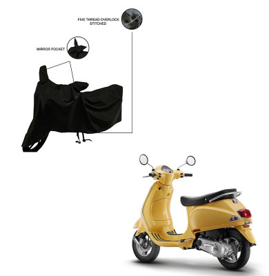 Furnish Flow Two Wheeler Cover for Vespa(Urban Club, Black)