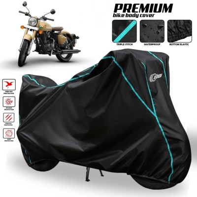 xodi Waterproof Two Wheeler Cover for Royal Enfield(Classic 350, Black, Blue, Multicolor)