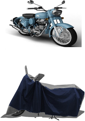 SUGASHRI Waterproof Two Wheeler Cover for Royal Enfield(Squadron Blue, Grey, Blue)