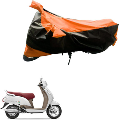 Mdstar Waterproof Two Wheeler Cover for Suzuki(Access SE, Black, Orange)