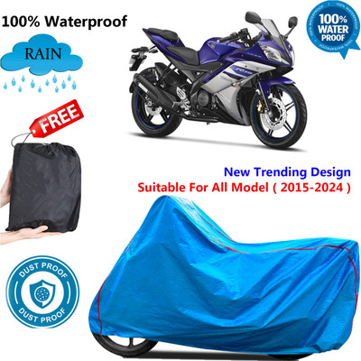 OliverX Waterproof Two Wheeler Cover for Yamaha(YZF-R15 V2, Blue)