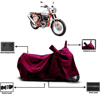 Amexride Two Wheeler Cover for Royal Enfield(Bullet Trials 350, Maroon)