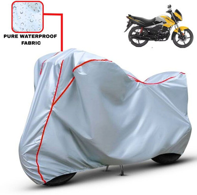 Delphinium Waterproof Two Wheeler Cover for Hero(Passion Pro, Silver, Red)