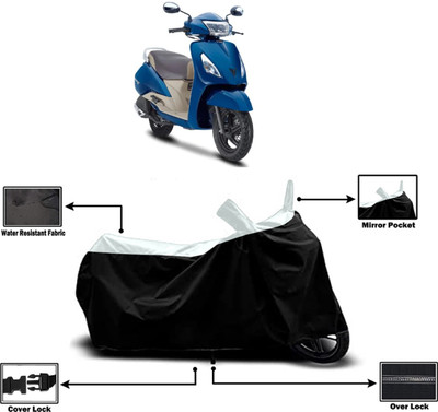 Amexride Two Wheeler Cover for TVS(Jupiter Grande, White)