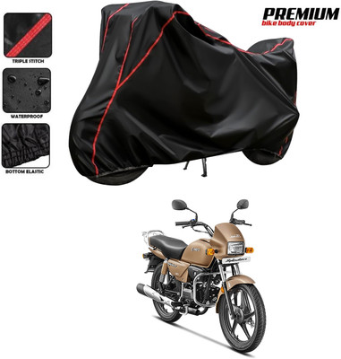 DeepShakshi AUTOMOTIVE Two Wheeler Cover for Hero(Splendor Plus, Black, Red)