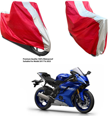 AutoGalaxy Waterproof Two Wheeler Cover for Yamaha(YZF R15S, Silver, Red)