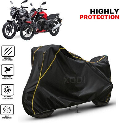 xodi Waterproof Two Wheeler Cover for TVS(Radeon, Black, Yellow)