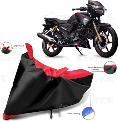 sowelar Waterproof Two Wheeler Cover for TVS(Apache RTR 180, Black, Red)