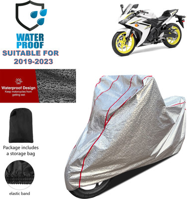 GOSHIV-car and bike accessories Waterproof Two Wheeler Cover for Yamaha(YZF R3, Silver)