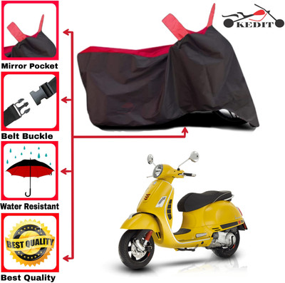 AASHTIK MART Two Wheeler Cover for Piaggio(Vespa VXL, Red, Black)