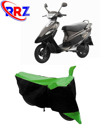 RRZ Waterproof Two Wheeler Cover for TVS(Scooty Pep+, Black, Green)