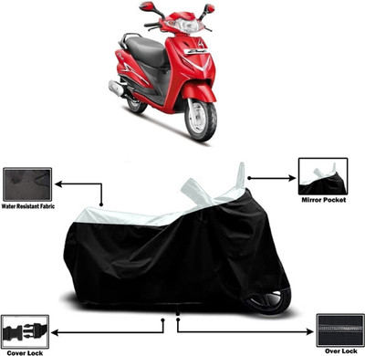 Amexride Two Wheeler Cover for Hero(Duet LX 110CC BS6, White)