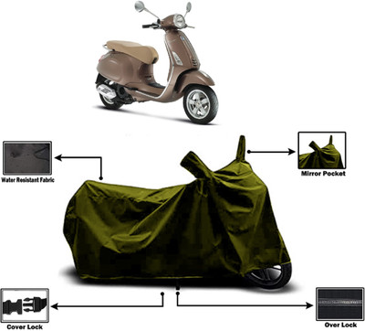 Amexride Two Wheeler Cover for Vespa(Elegante BS6, Green)