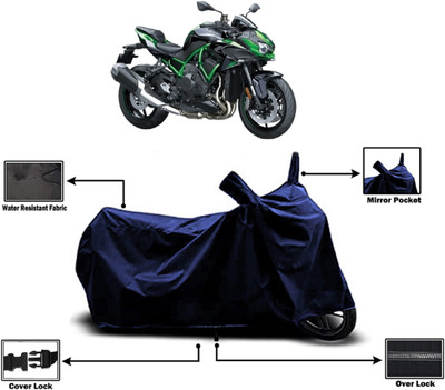 Amexride Two Wheeler Cover for Kawasaki(ZH2, Blue)