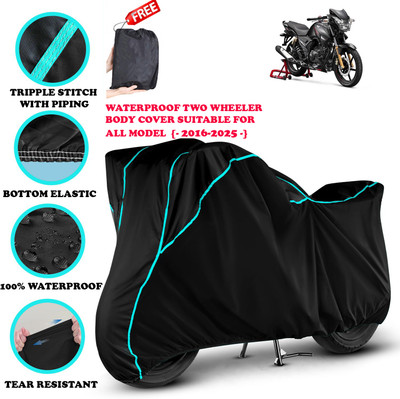 AutoGalaxy Waterproof Two Wheeler Cover for TVS(Apache 150, Black)