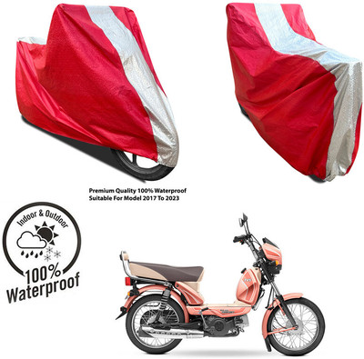 AUTOCAD Waterproof Two Wheeler Cover for Bajaj(Platina 100, Silver, Red)