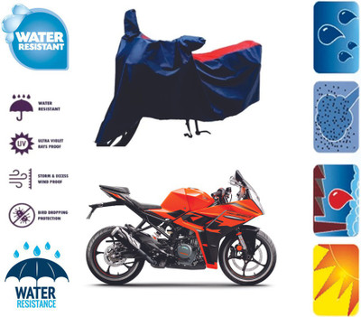 RTS COLLECTIONS Waterproof Two Wheeler Cover for KTM(RC 390, Red, Blue)