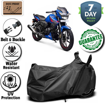 Mdstar Waterproof Two Wheeler Cover for TVS(Apache RTR 160, Black)