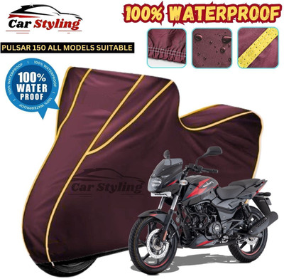 Car Styling Waterproof Two Wheeler Cover for Bajaj(Pulsar 150, Maroon, Yellow)