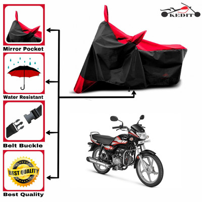 KEDIT Two Wheeler Cover for Hero(HF Deluxe BS6, Red, Black)
