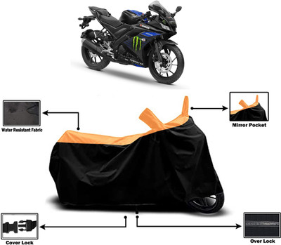 Amexride Two Wheeler Cover for Yamaha(YZF R15 V3 Moto GP Edition BS6, Orange)