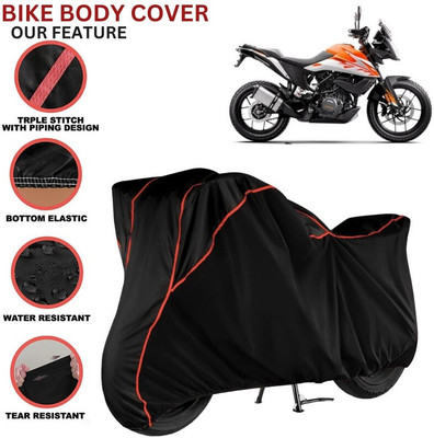 kerwa Waterproof Two Wheeler Cover for KTM(390 Adventure, Black, Red)