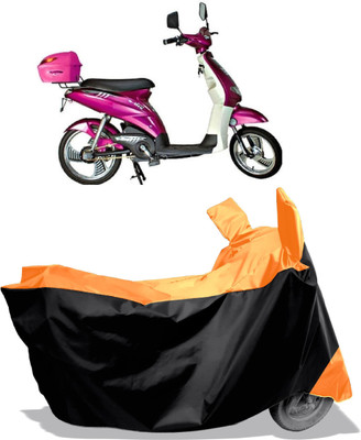 Amexride Two Wheeler Cover for Ampere(E Lite, Black, Orange)