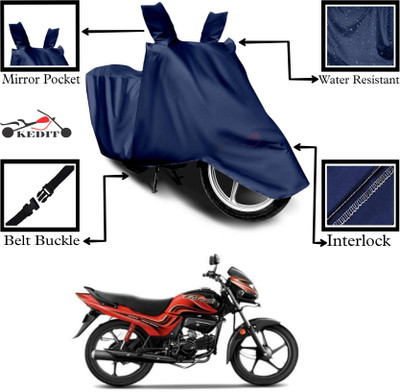 KEDIT Two Wheeler Cover for Universal For Bike(Passion Plus, Blue)