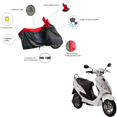 RiderShine Waterproof Two Wheeler Cover for Hero(Electric E-Sprint, Black, Red)