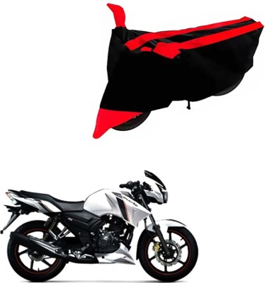 DeepShakshi AUTOMOTIVE Waterproof Two Wheeler Cover for TVS(Apache RTR 160 4V, Black, Red)