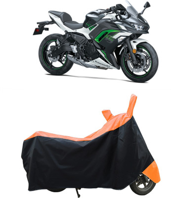 Coxtor Waterproof Two Wheeler Cover for Kawasaki(Ninja 650 BS6, Orange)