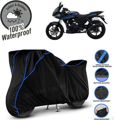 pocket bazar Waterproof Two Wheeler Cover for Bajaj(Pulsar 200 NS DTS-i, Black)