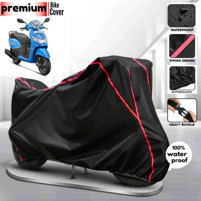 OliverX Waterproof Two Wheeler Cover for Hero(Pleasure, Black, Red)