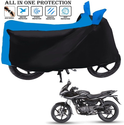 OliverX Waterproof Two Wheeler Cover for Bajaj(Pulsar 220F, Black, Blue)