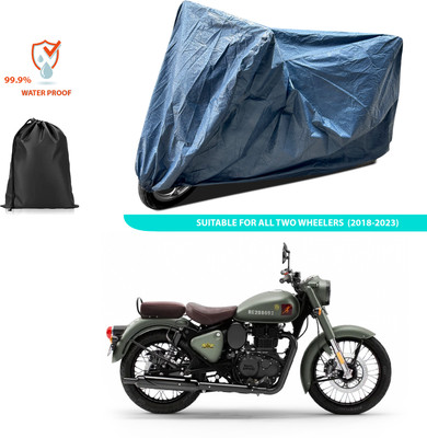 PAGORA Waterproof Two Wheeler Cover for Royal Enfield(Classic 350 Signals, Blue)