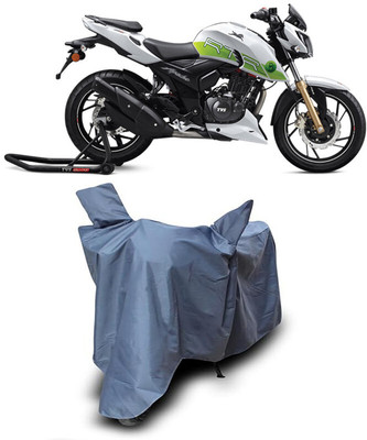 MADAFIYA Waterproof Two Wheeler Cover for TVS(Apache RTR 200 Fi E100, Grey)