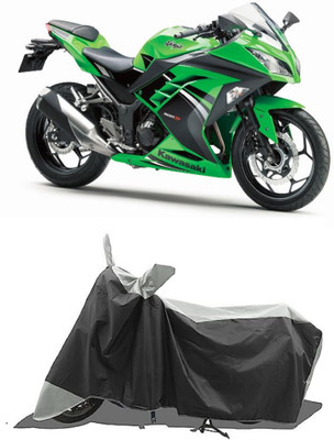 GROFATIK Two Wheeler Cover for Kawasaki(Ninja 300, White)